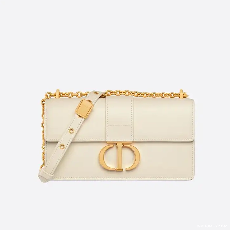 Bag Dior With Montaigne White Chain 30 Calfskin East-West 0505 Luxury
